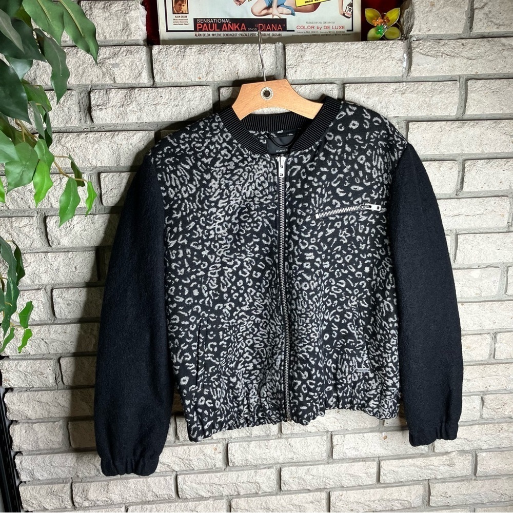 Masion Scotch Wool Coat Leopard Print